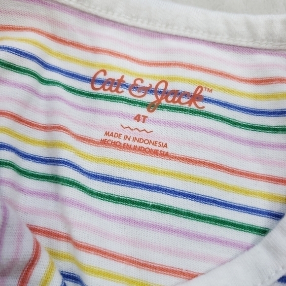 Cat & Jack Rainbow Striped Ruffle Wrap Top - Picture 3 of 4